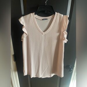 V neck shirt with ruffle